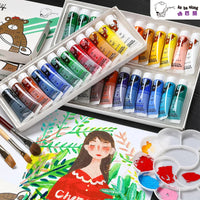 Acrylic Paint Set 12/36 Colors 5 12ml Tube Acrylic Paint No Fading Rich Pigment for Kids Adults Canvas Fabric Wood Painting