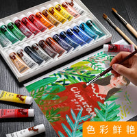 Acrylic Paint Set 12/36 Colors 5 12ml Tube Acrylic Paint No Fading Rich Pigment for Kids Adults Canvas Fabric Wood Painting