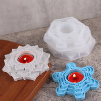 Concrete Candle Jar Silicone Mould Round Lotus Candle Holder Cement Plaster Mold DIY Handmade Epoxy Resin Candlestick Mould Tool